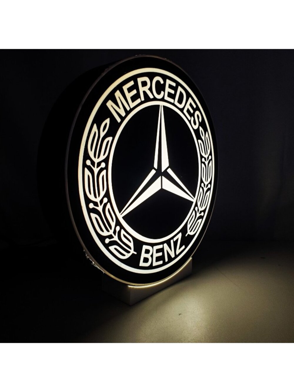 Mercedes-Benz 9" LED Light Box Sign - USB Powered with Dimmer - Made in USA Gara